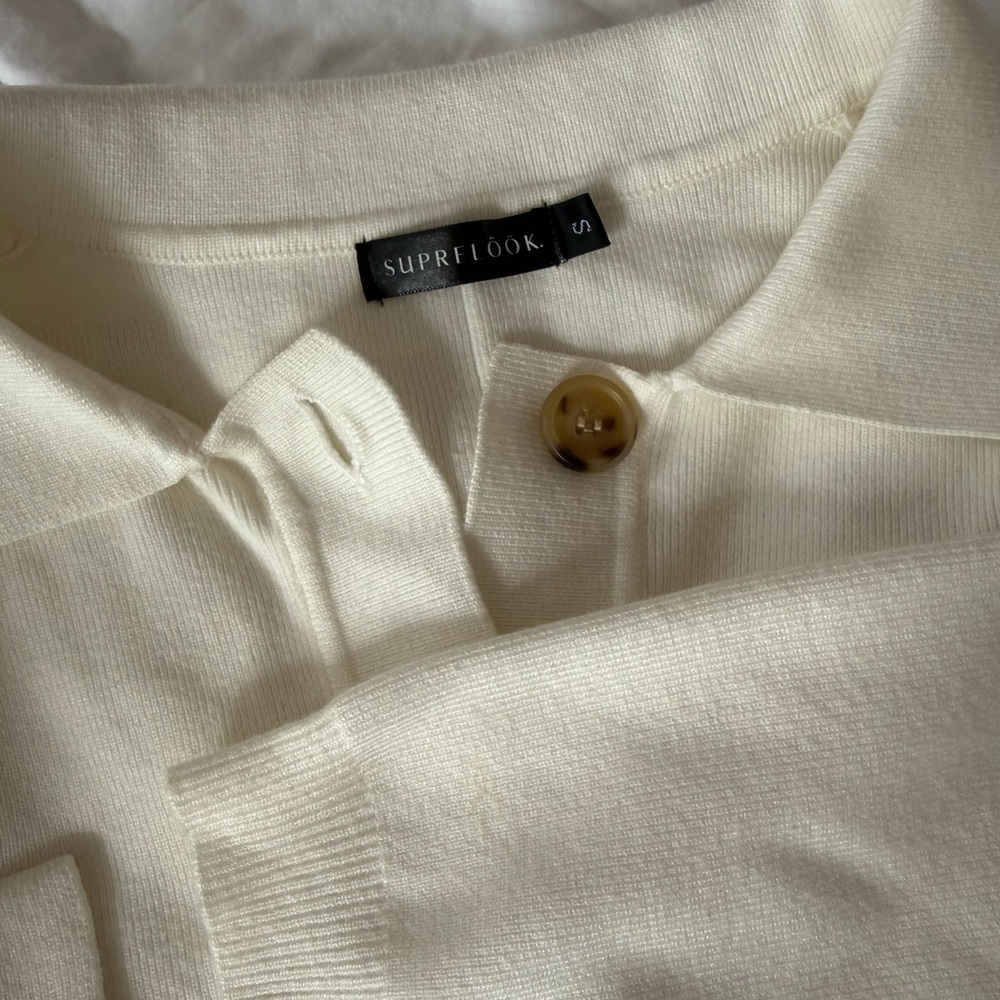 Cream Button Shacket - Picture 4 of 5